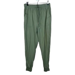 Medium Alya Green Jogger Pants Pull On Olive Military Pockets